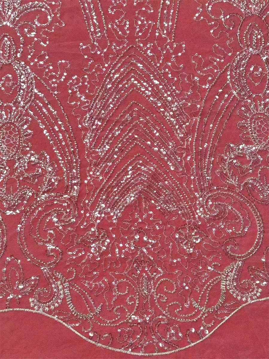 Bridal Lace Fabric - 5 Yards - Beaded Wedding Lace Fabric | HN619