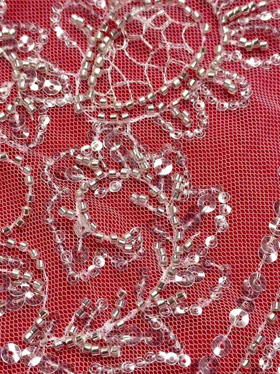 Bridal Lace Fabric - 5 Yards - Beaded Wedding Lace Fabric | HN619