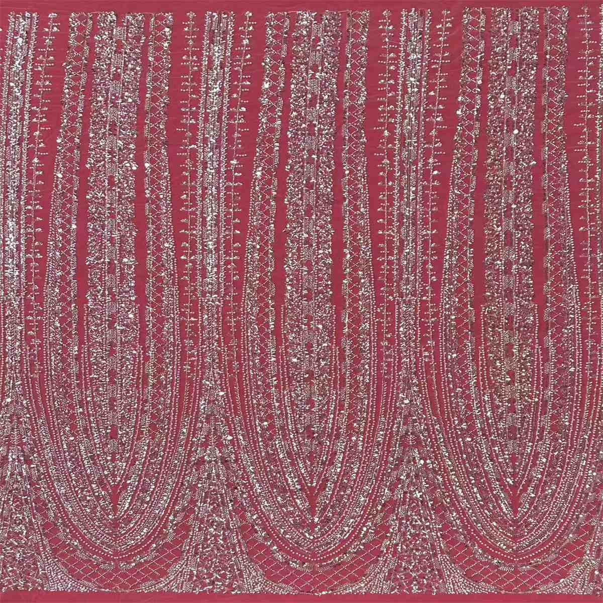 Bridal Lace Fabric - 5 Yards - Beaded Wedding Lace Fabric | HN620