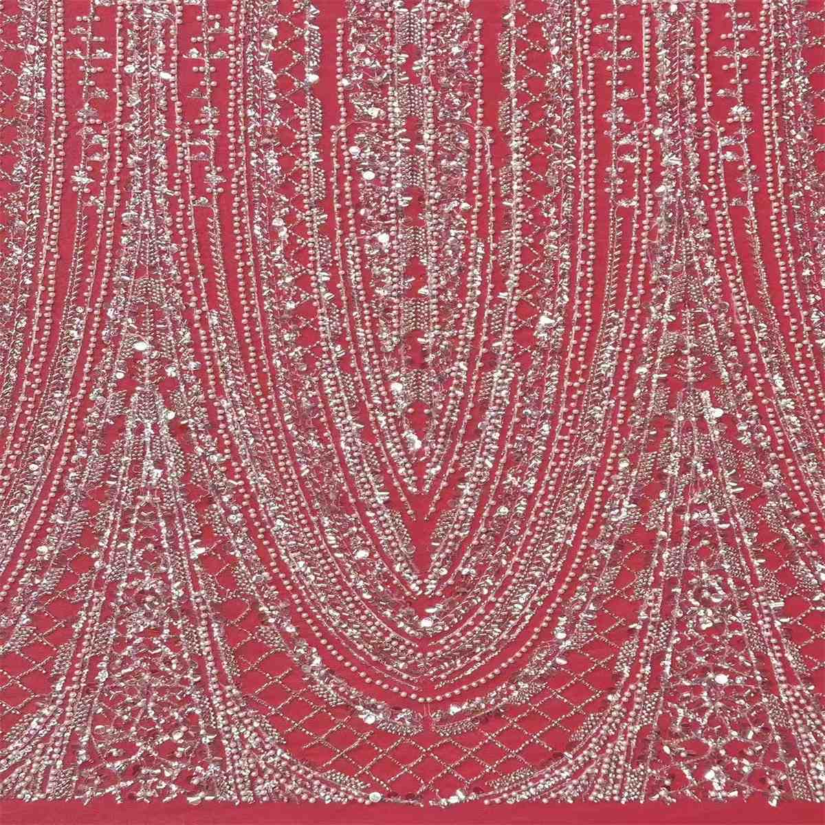 Bridal Lace Fabric - 5 Yards - Beaded Wedding Lace Fabric | HN620