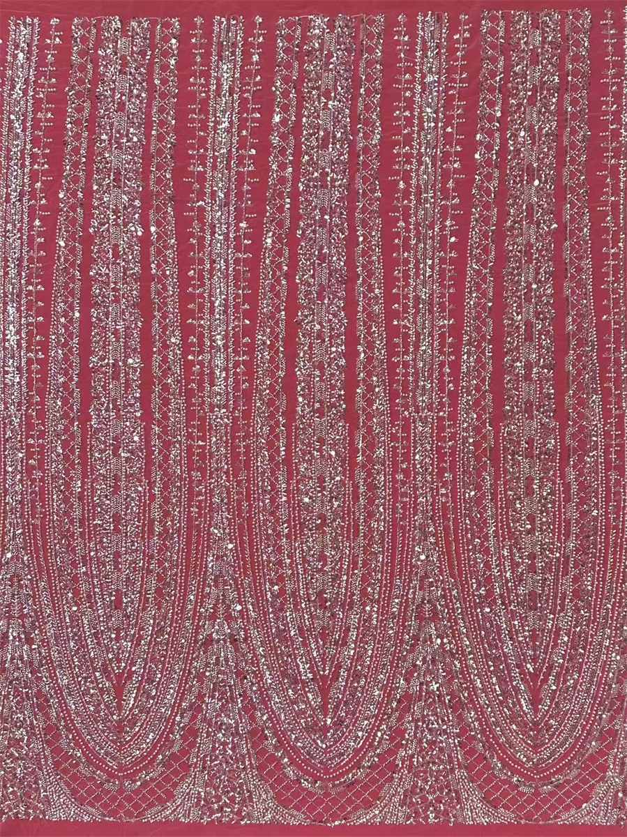 Bridal Lace Fabric - 5 Yards - Beaded Wedding Lace Fabric | HN620