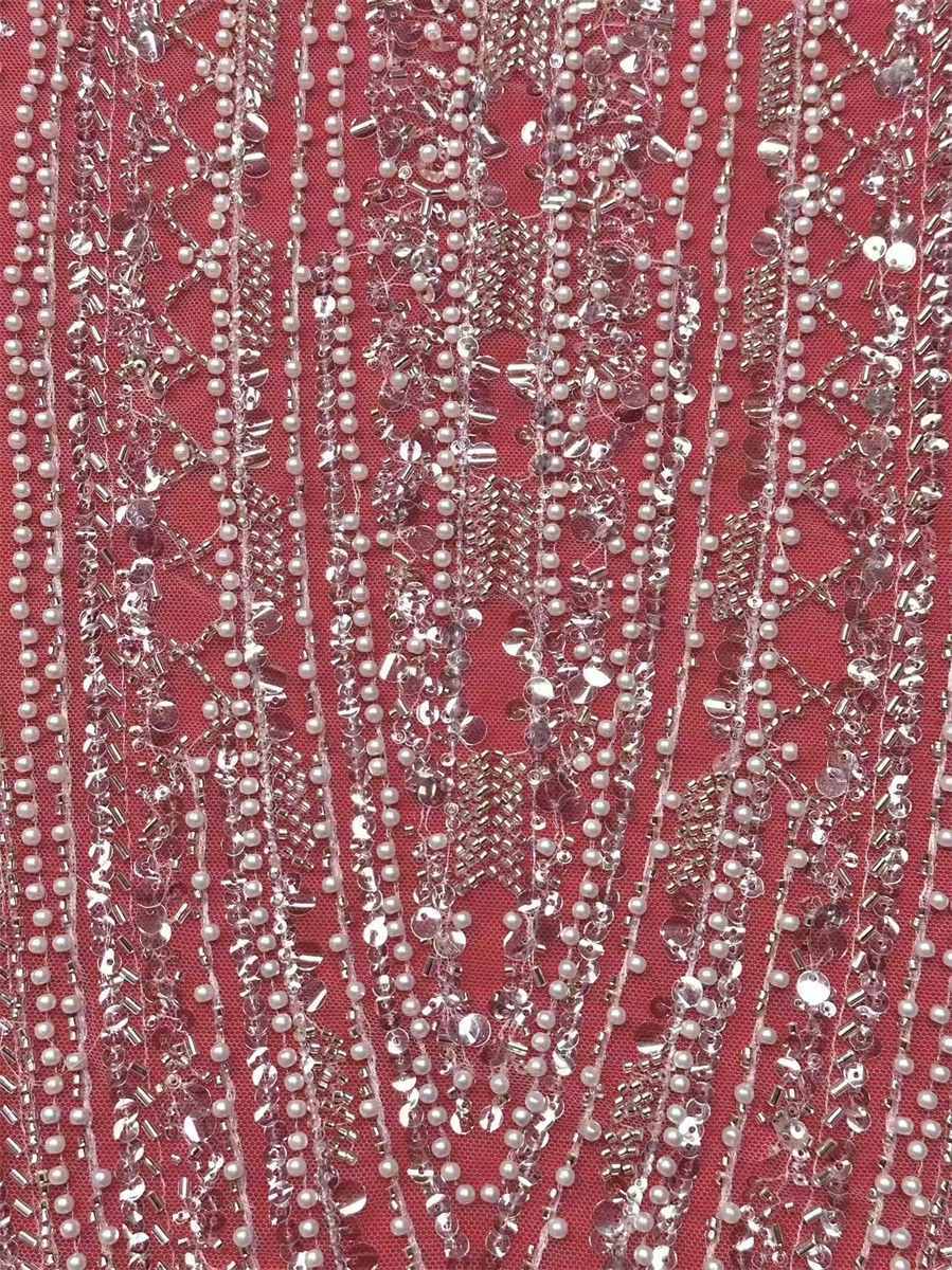 Bridal Lace Fabric - 5 Yards - Beaded Wedding Lace Fabric | HN620