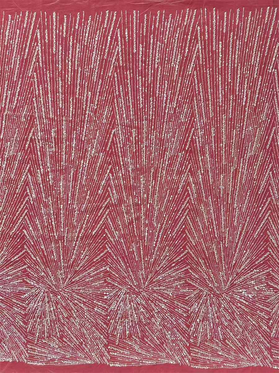 Bridal Lace Fabric - 5 Yards - Beaded Wedding Lace Fabric | HN621
