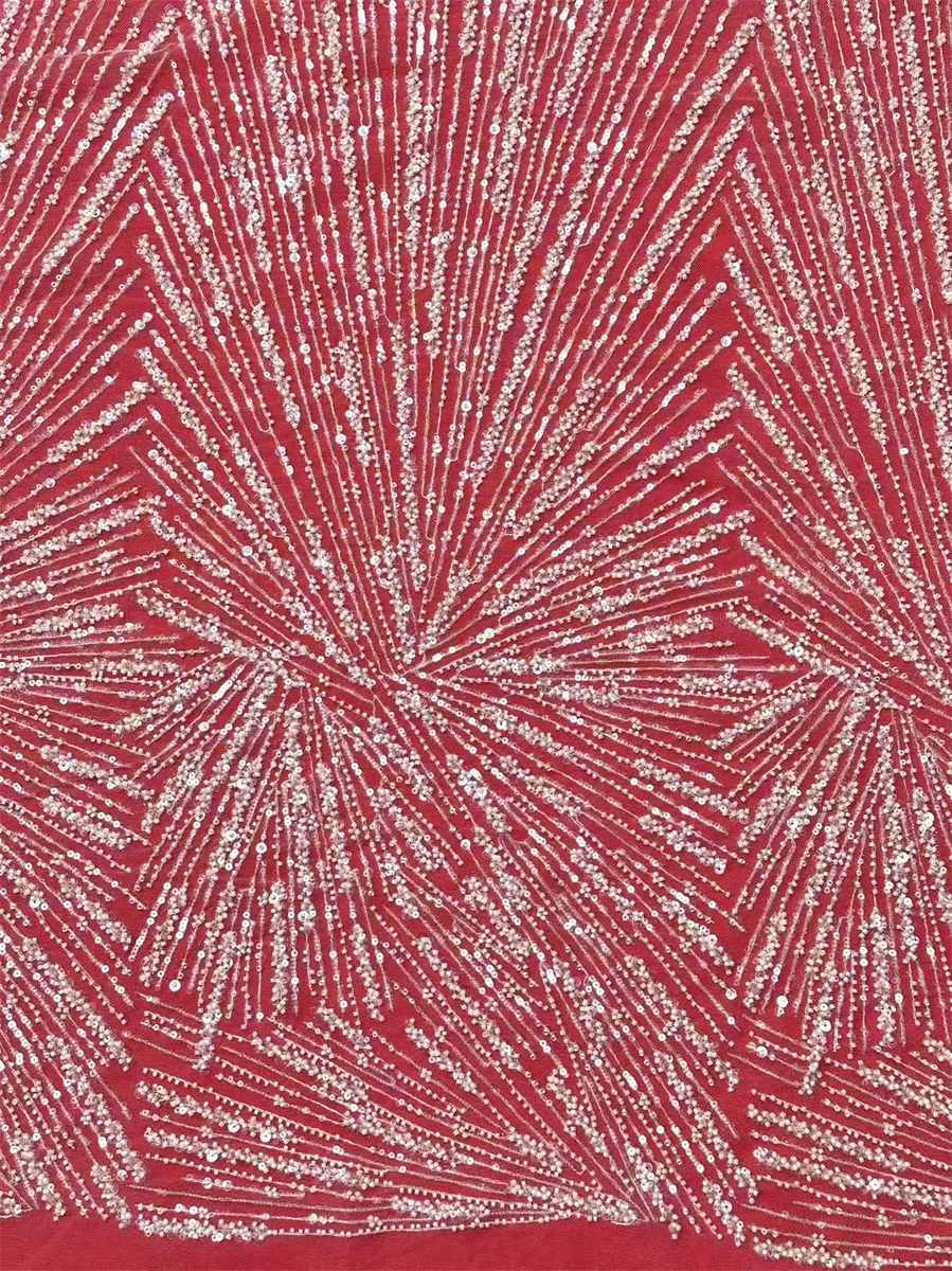 Bridal Lace Fabric - 5 Yards - Beaded Wedding Lace Fabric | HN621