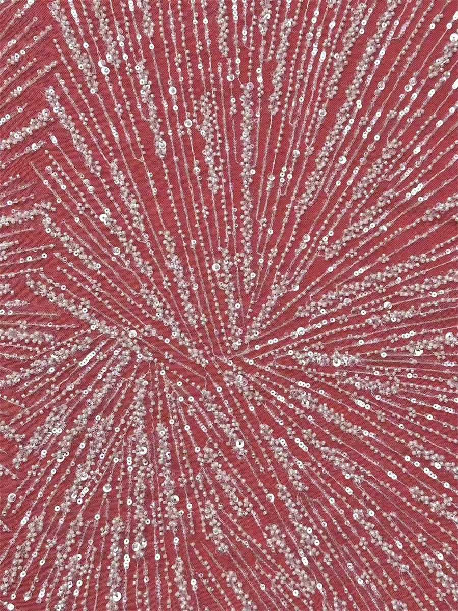 Bridal Lace Fabric - 5 Yards - Beaded Wedding Lace Fabric | HN621