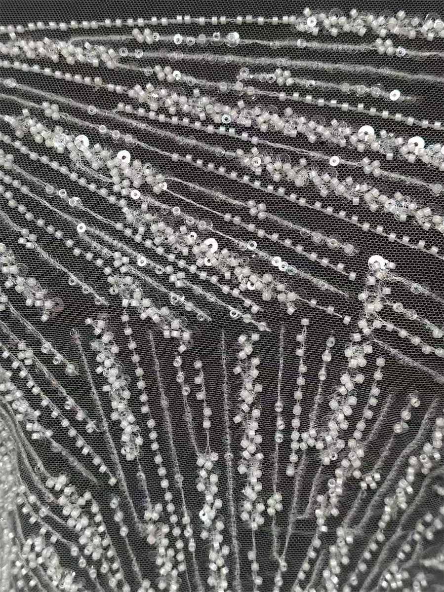 Bridal Lace Fabric - 5 Yards - Beaded Wedding Lace Fabric | HN621