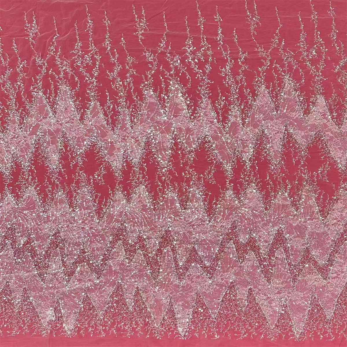 Bridal Lace Fabric - 5 Yards - Beaded Wedding Lace Fabric | HN622