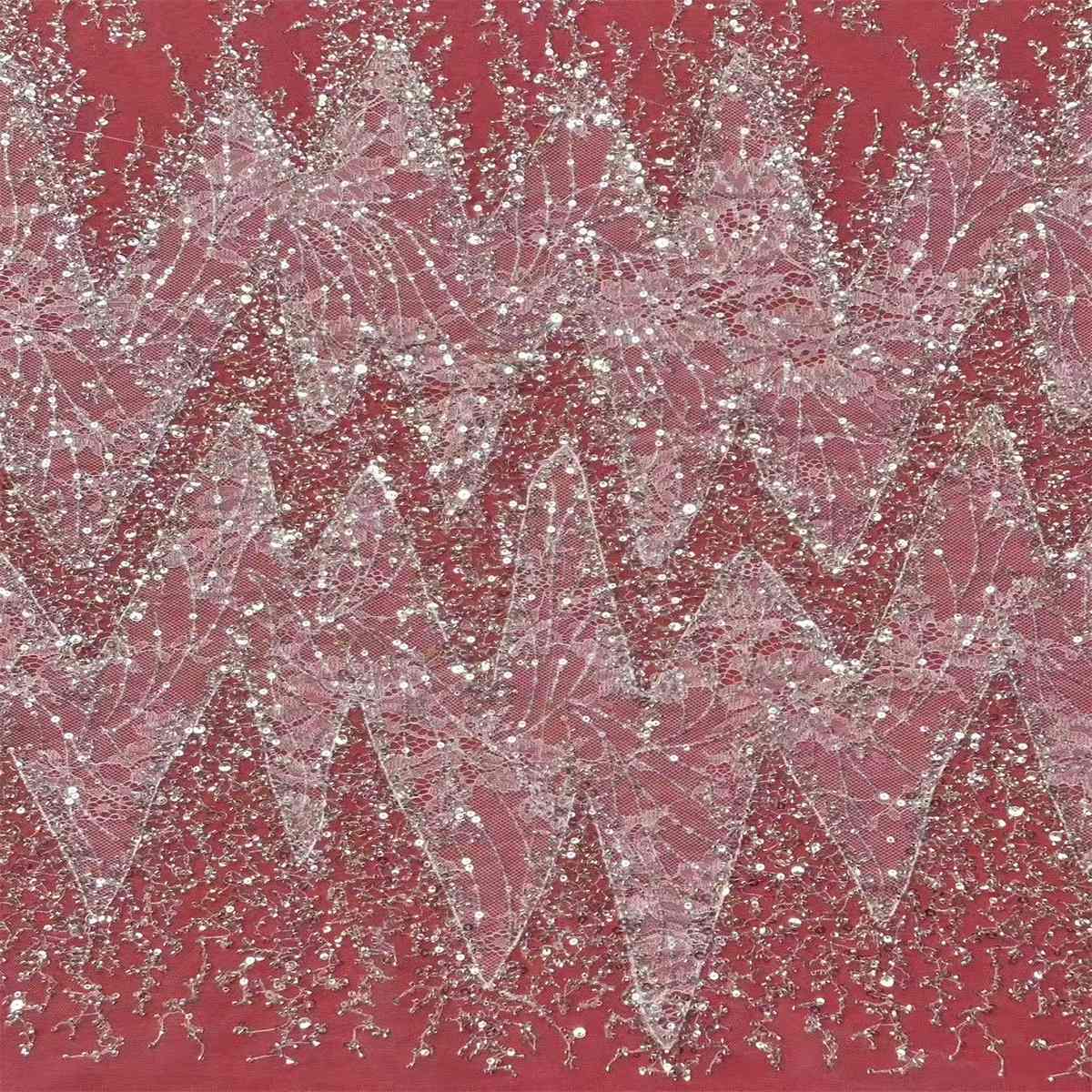 Bridal Lace Fabric - 5 Yards - Beaded Wedding Lace Fabric | HN622