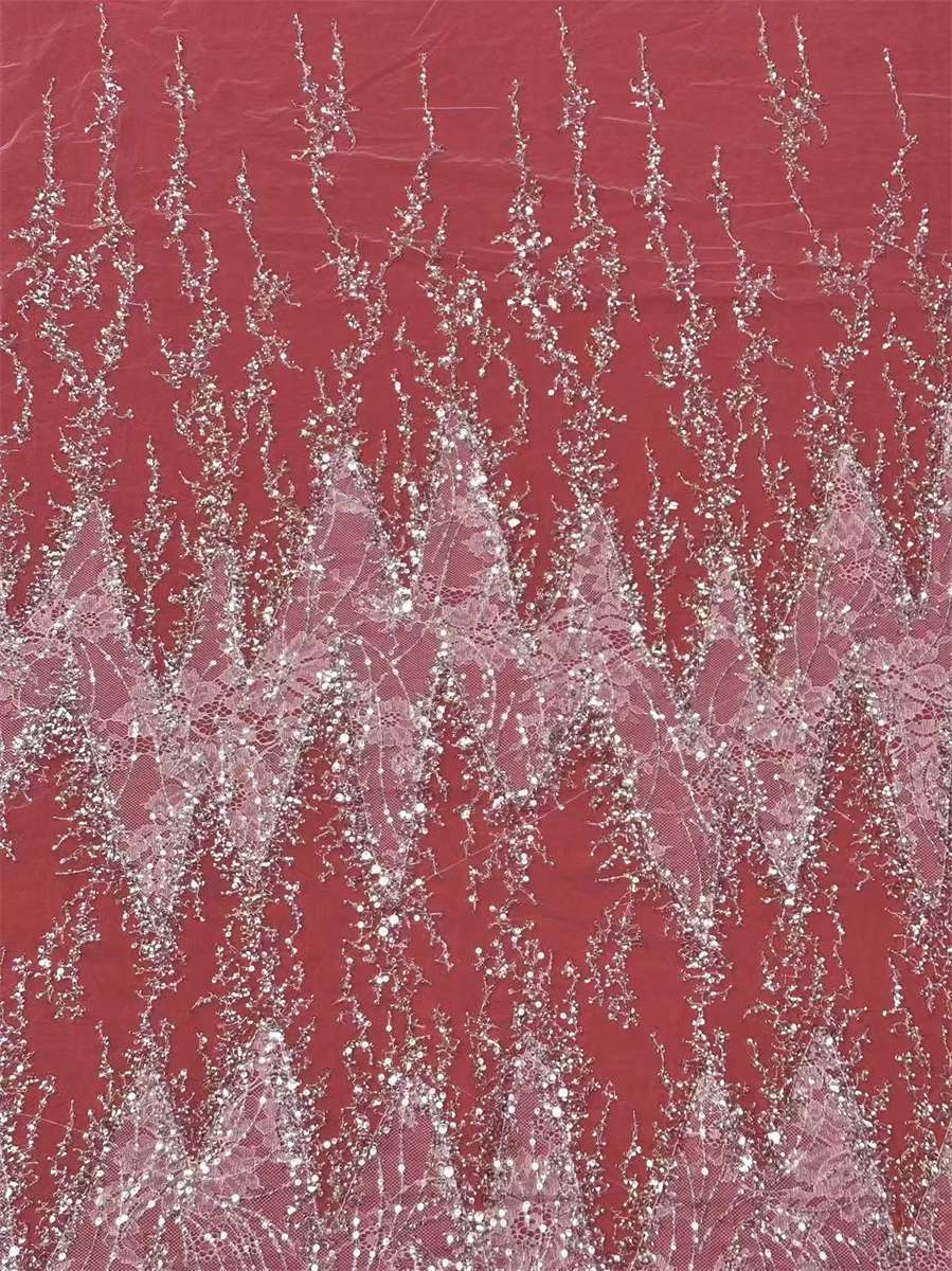Bridal Lace Fabric - 5 Yards - Beaded Wedding Lace Fabric | HN622