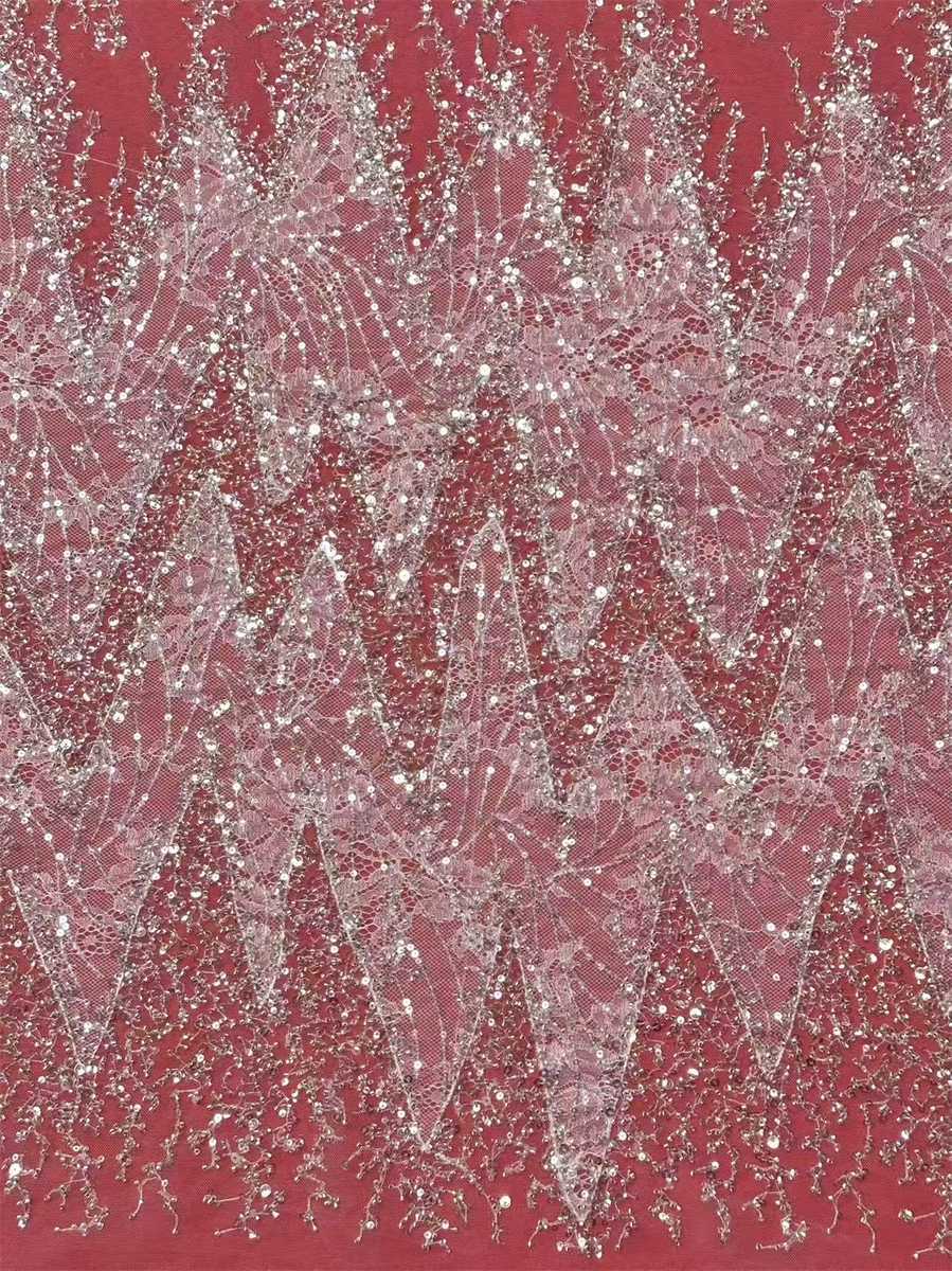 Bridal Lace Fabric - 5 Yards - Beaded Wedding Lace Fabric | HN622