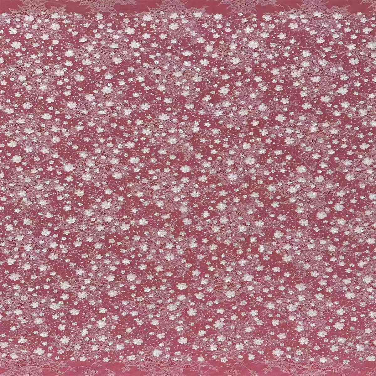 Bridal Lace Fabric - 5 Yards - Beaded Wedding Lace Fabric | HN623