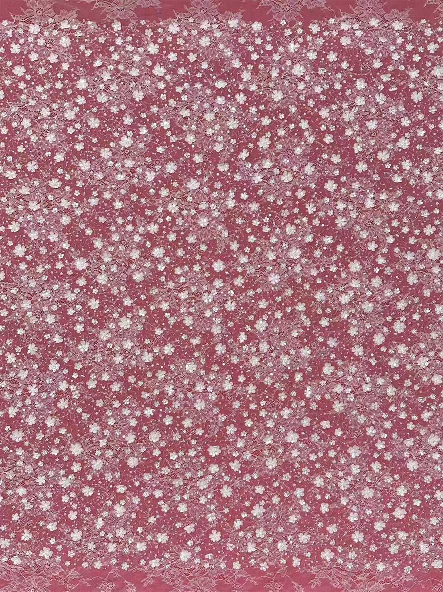 Bridal Lace Fabric - 5 Yards - Beaded Wedding Lace Fabric | HN623