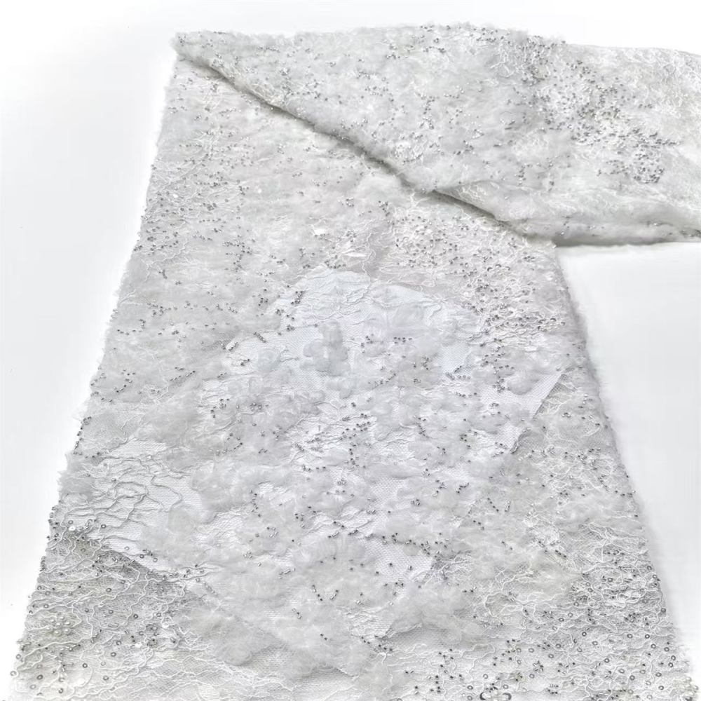 Beaded Tulle Fabric - 5 Yards | HN508