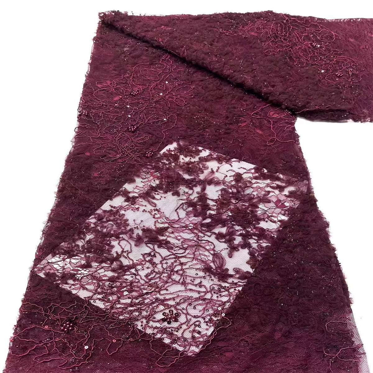 Beaded Tulle Fabric - 5 Yards | HN508