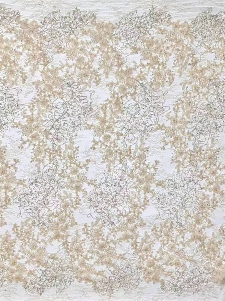 Beaded Tulle Fabric - 5 Yards | HN508