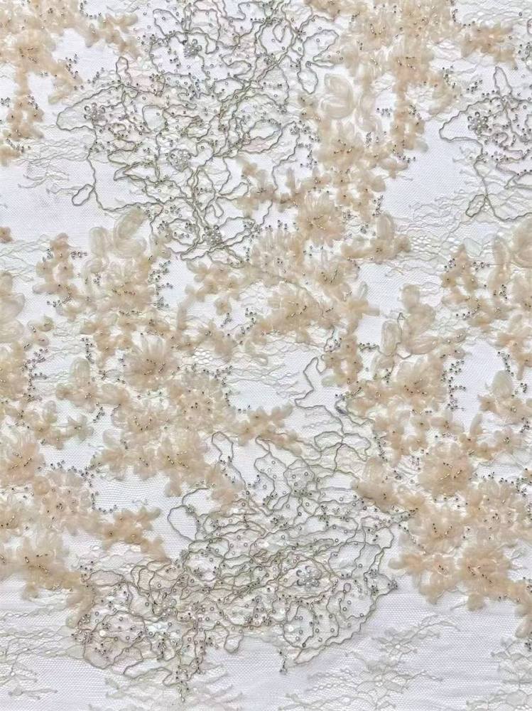 Beaded Tulle Fabric - 5 Yards | HN508