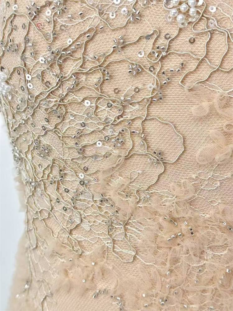 Beaded Tulle Fabric - 5 Yards | HN508