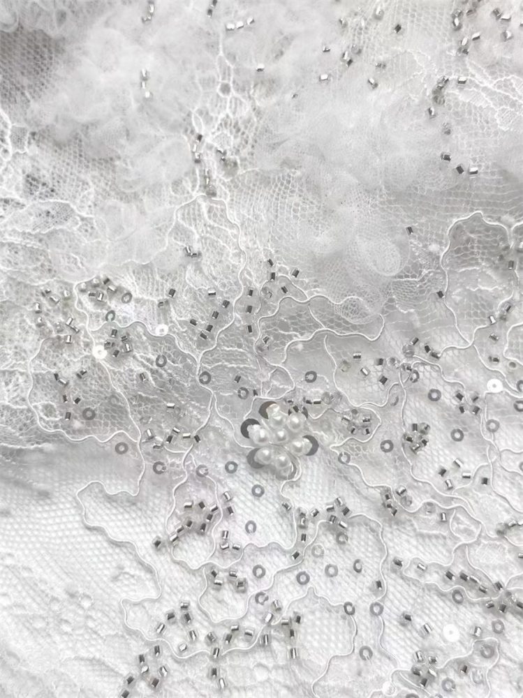 Beaded Tulle Fabric - 5 Yards | HN508