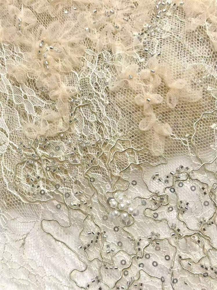 Beaded Tulle Fabric - 5 Yards | HN508