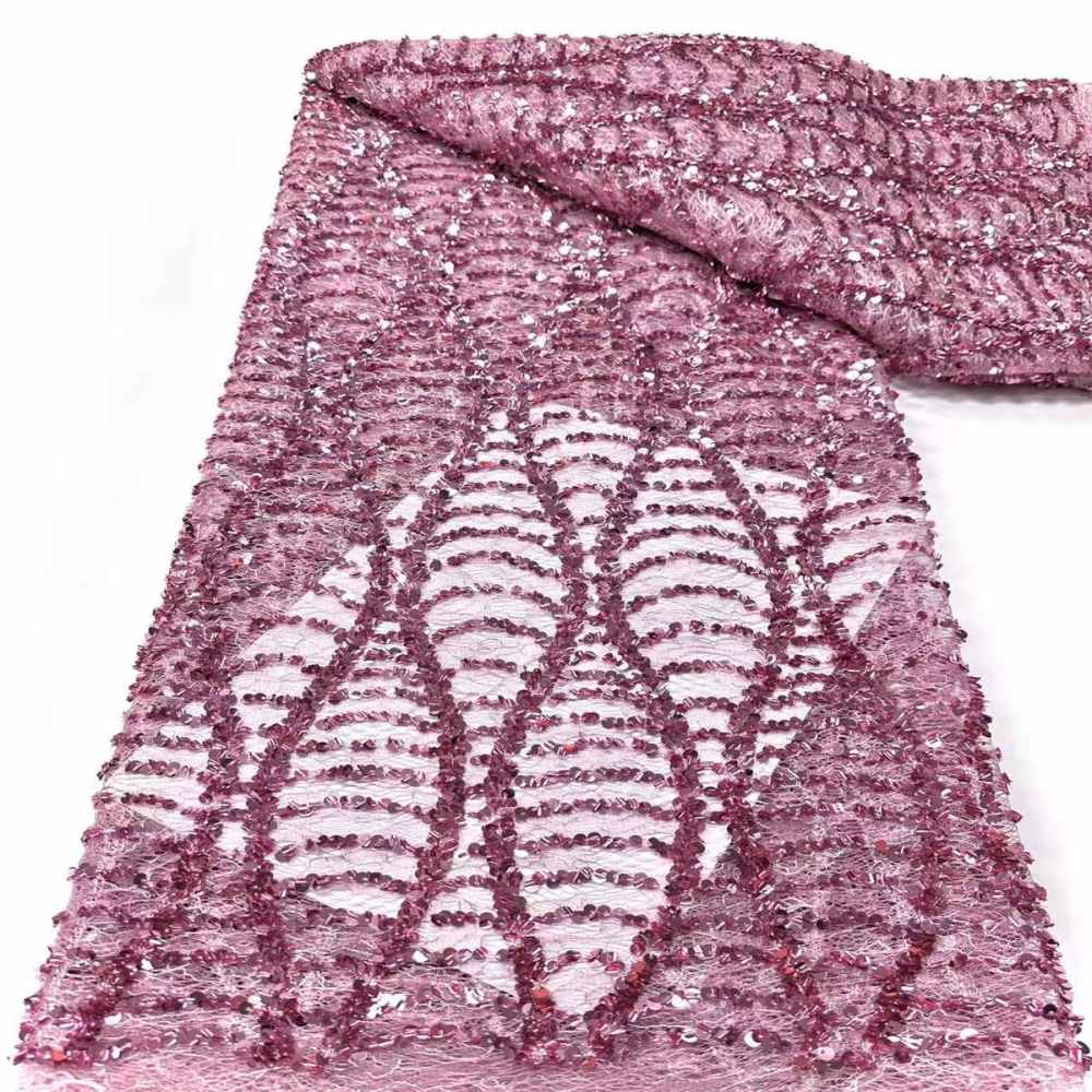 Beaded lace Fabric - 5 Yards | COD HN545
