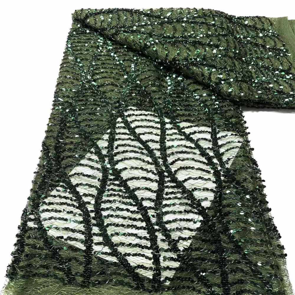 Beaded lace Fabric - 5 Yards | COD HN545