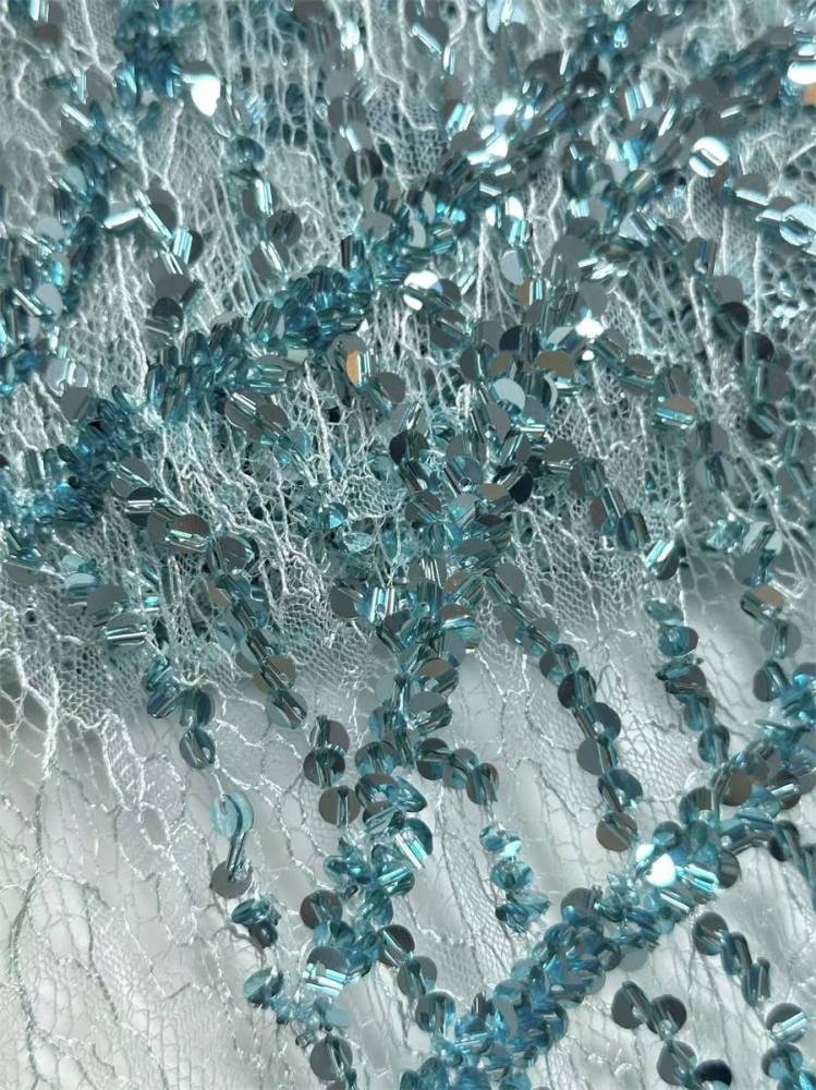 Beaded lace Fabric - 5 Yards | COD HN545