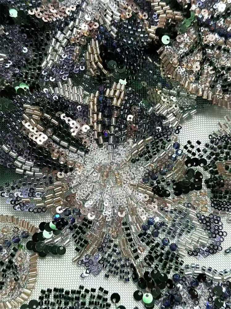 Beaded Tulle Fabric - 5 Yards | HN543
