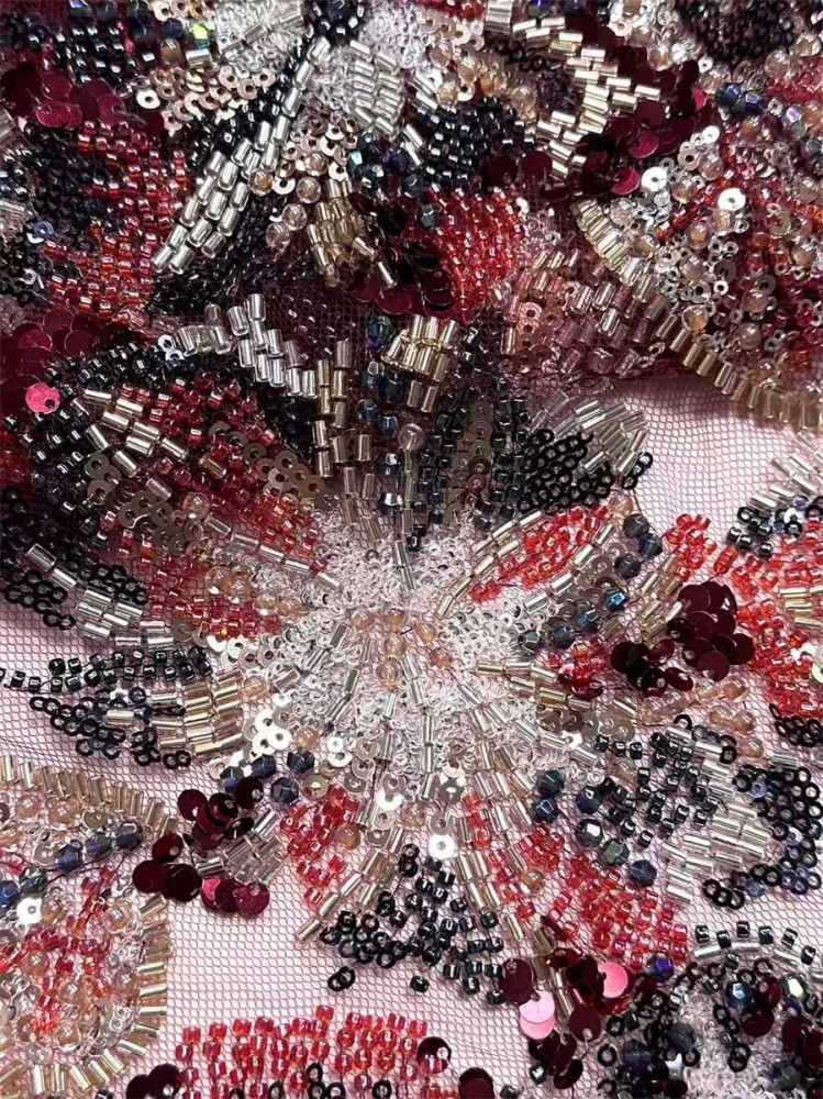 Beaded Tulle Fabric - 5 Yards | HN543