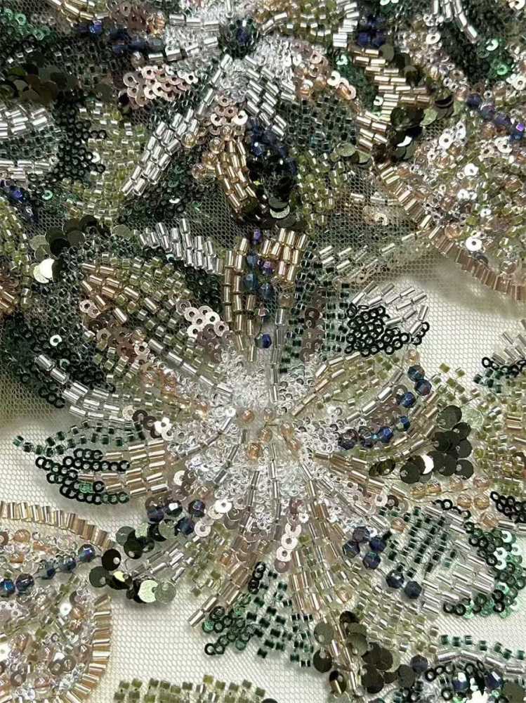 Beaded Tulle Fabric - 5 Yards | HN543