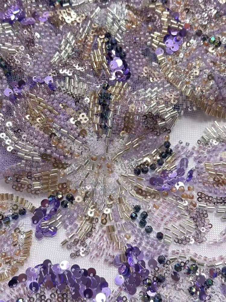 Beaded Tulle Fabric - 5 Yards | HN543