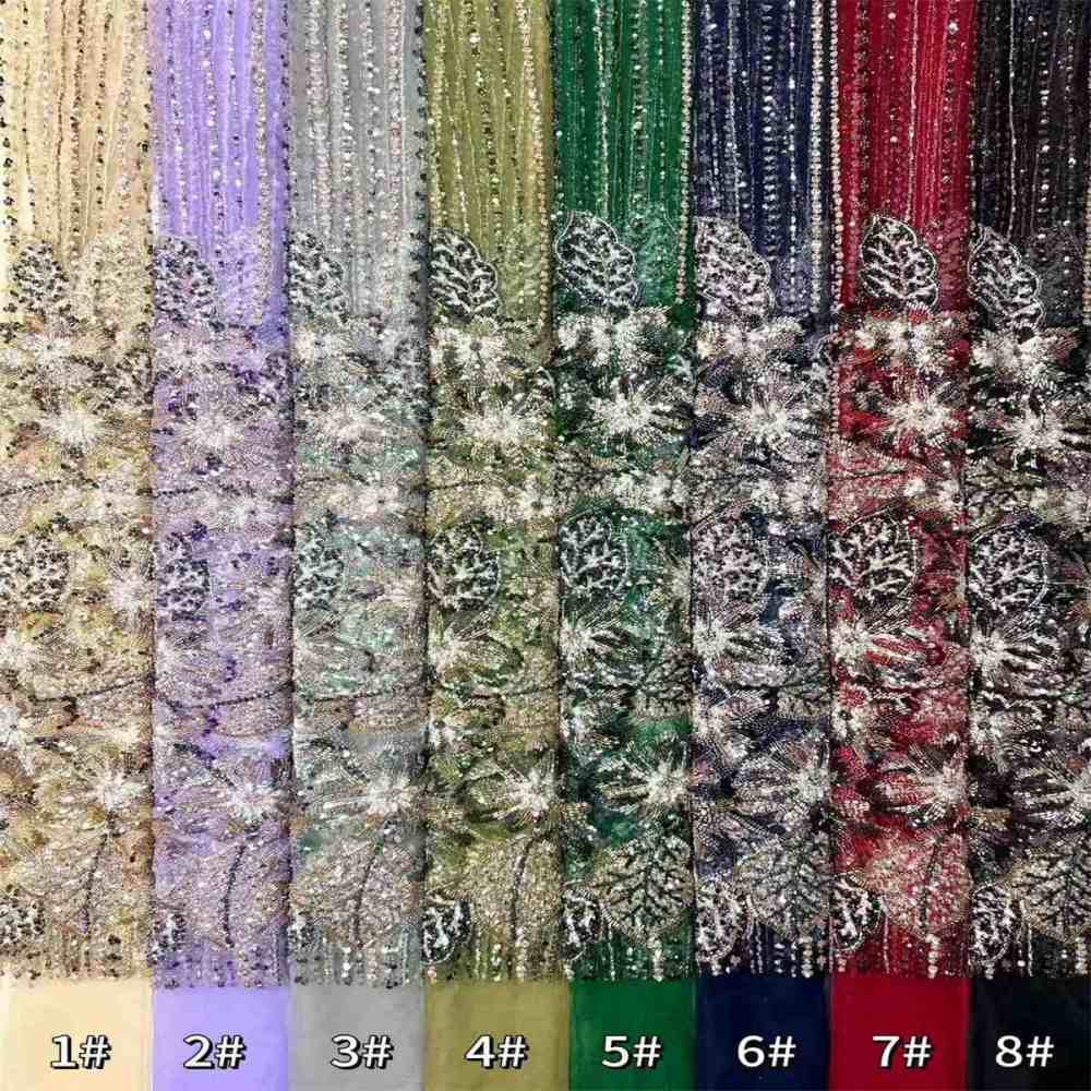 Beaded Tulle Fabric - 5 Yards | HN543