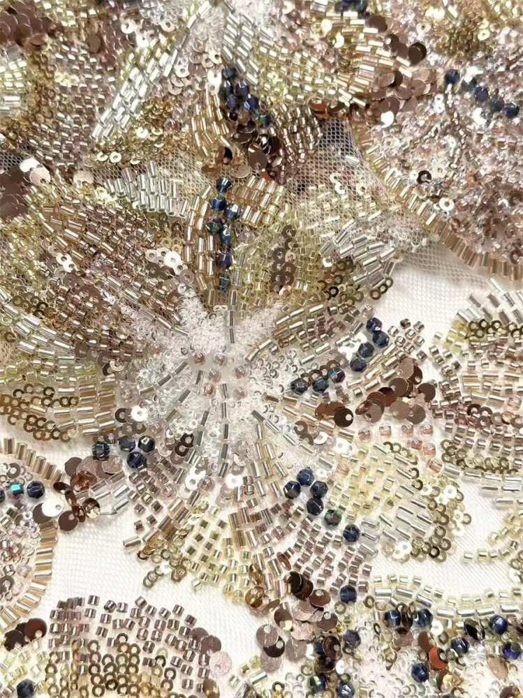 Beaded Tulle Fabric - 5 Yards | HN543