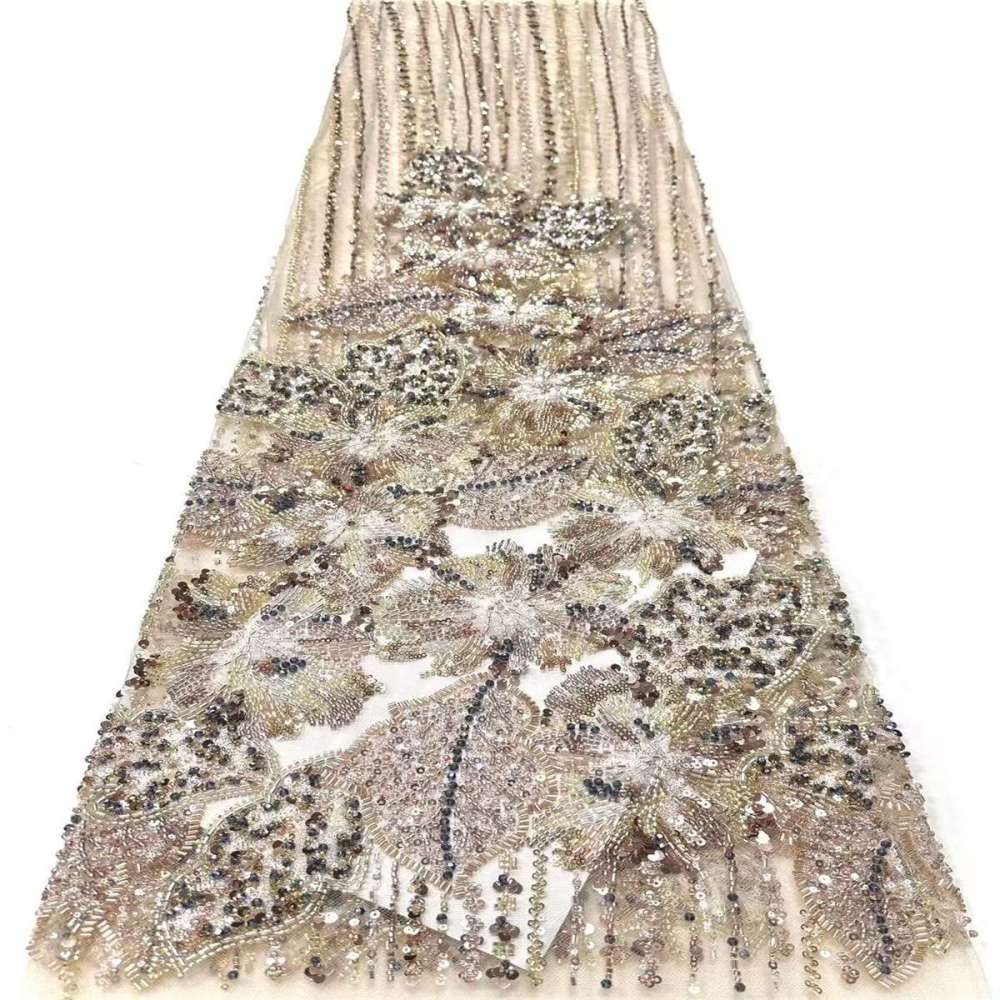 Beaded Tulle Fabric - 5 Yards | HN543