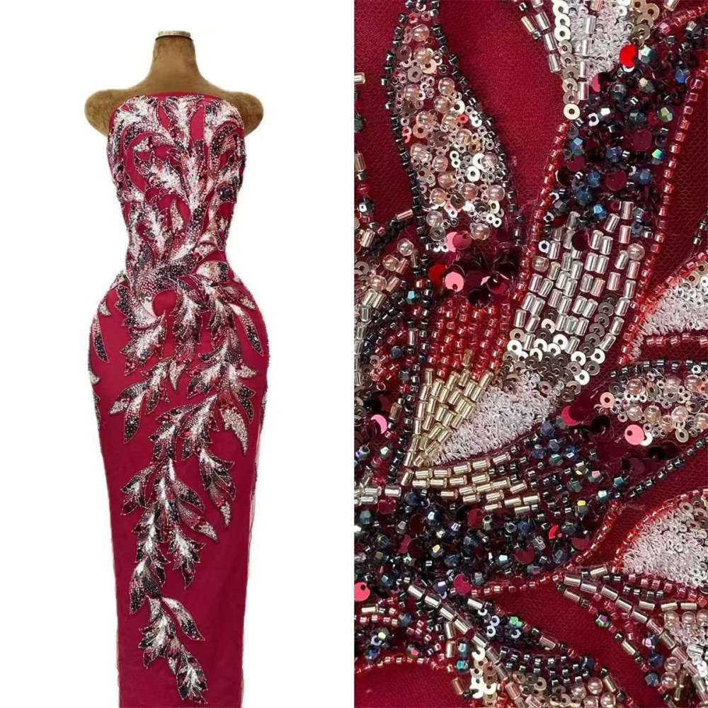 Beaded Tulle Fabric - 5 Yards | COD HN544