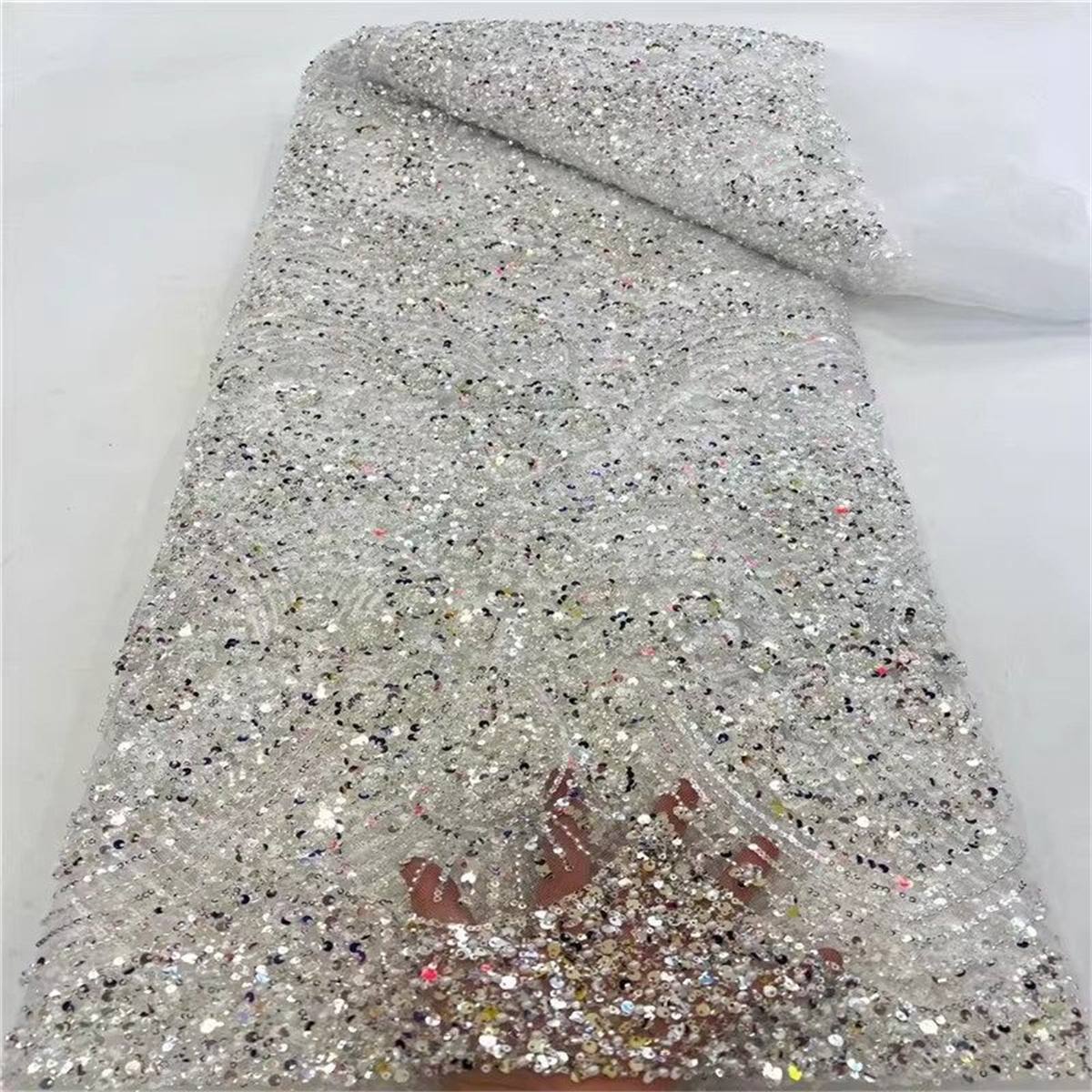 Beaded Tulle Fabric - 5 Yards | COD lil055