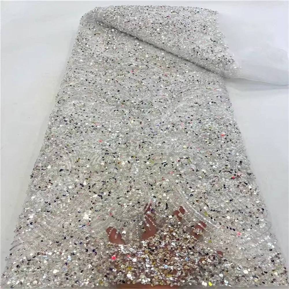 Beaded Tulle Fabric - 5 Yards | COD lil055