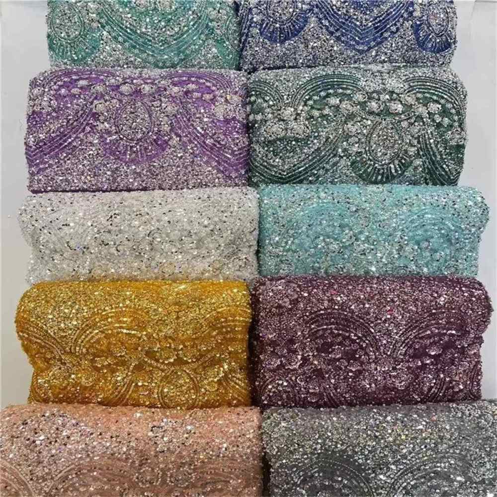 Beaded Tulle Fabric - 5 Yards | COD lil055