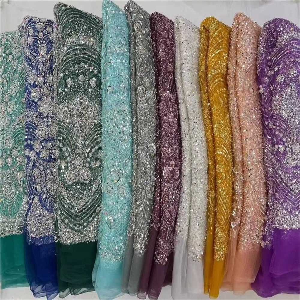 Beaded Tulle Fabric - 5 Yards | COD lil055