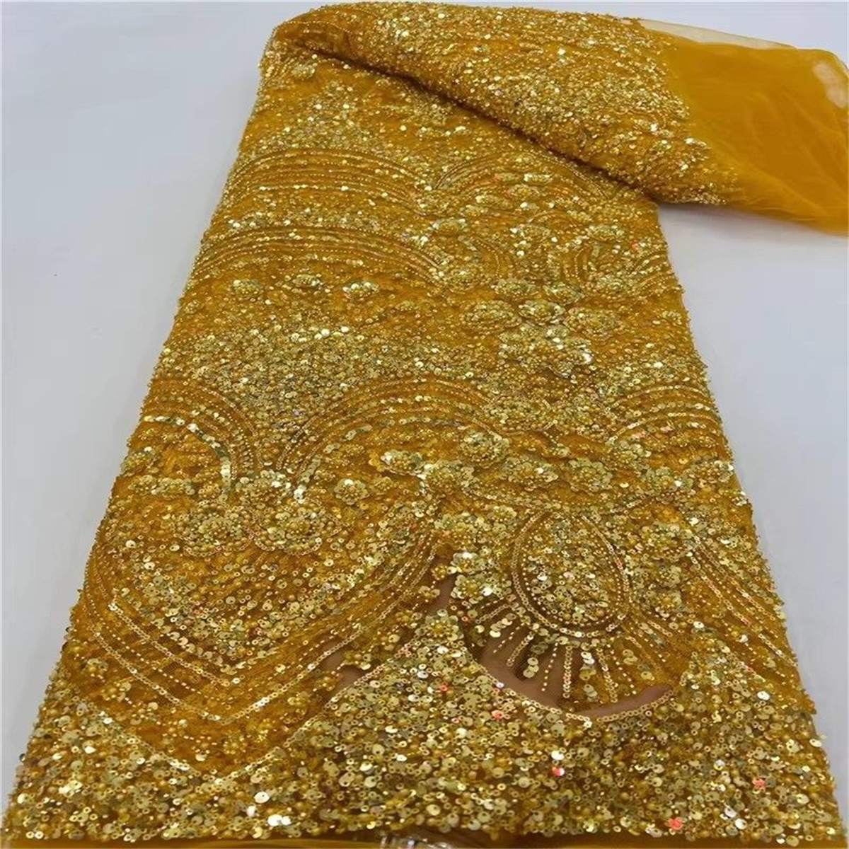 Beaded Tulle Fabric - 5 Yards | COD lil055