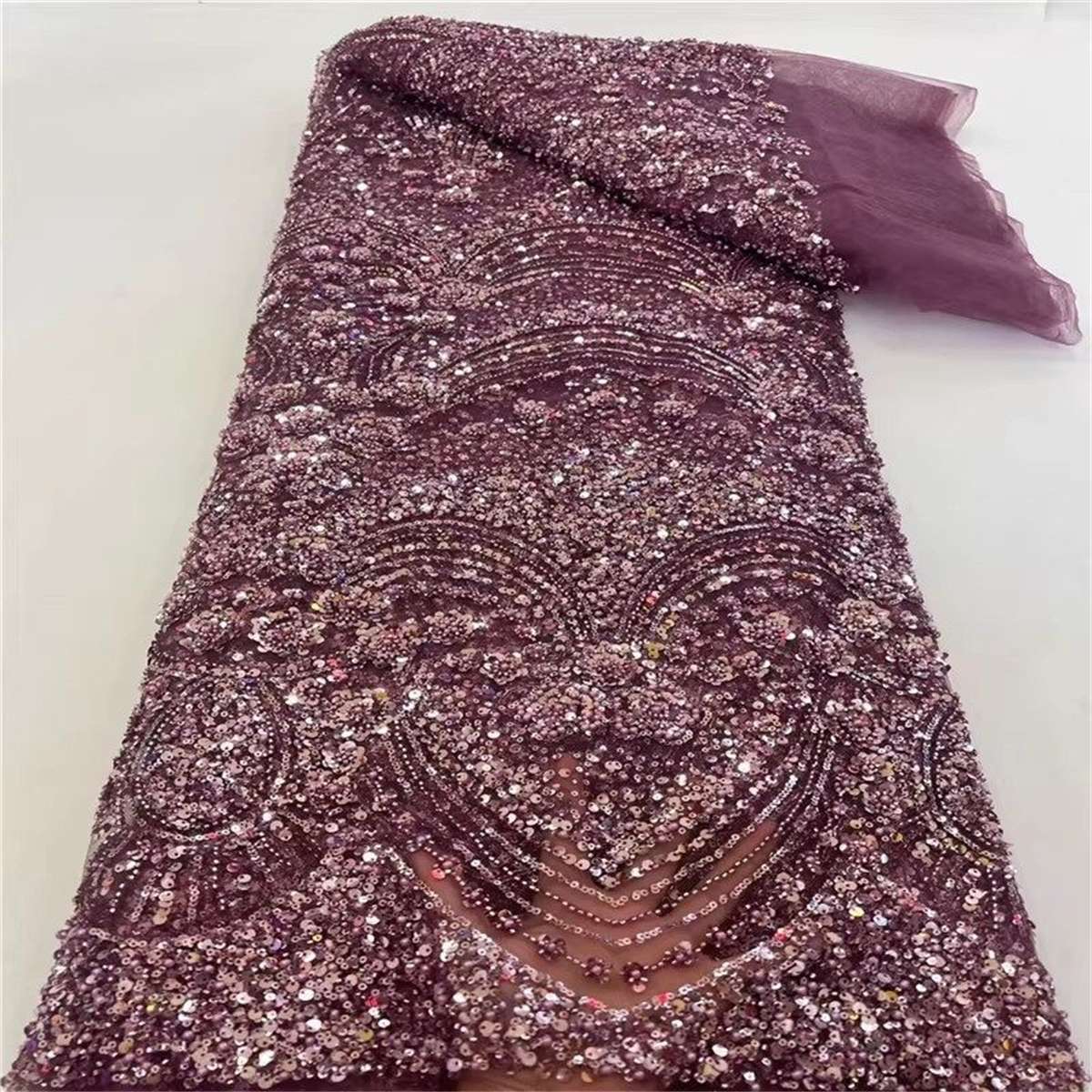 Beaded Tulle Fabric - 5 Yards | COD lil055