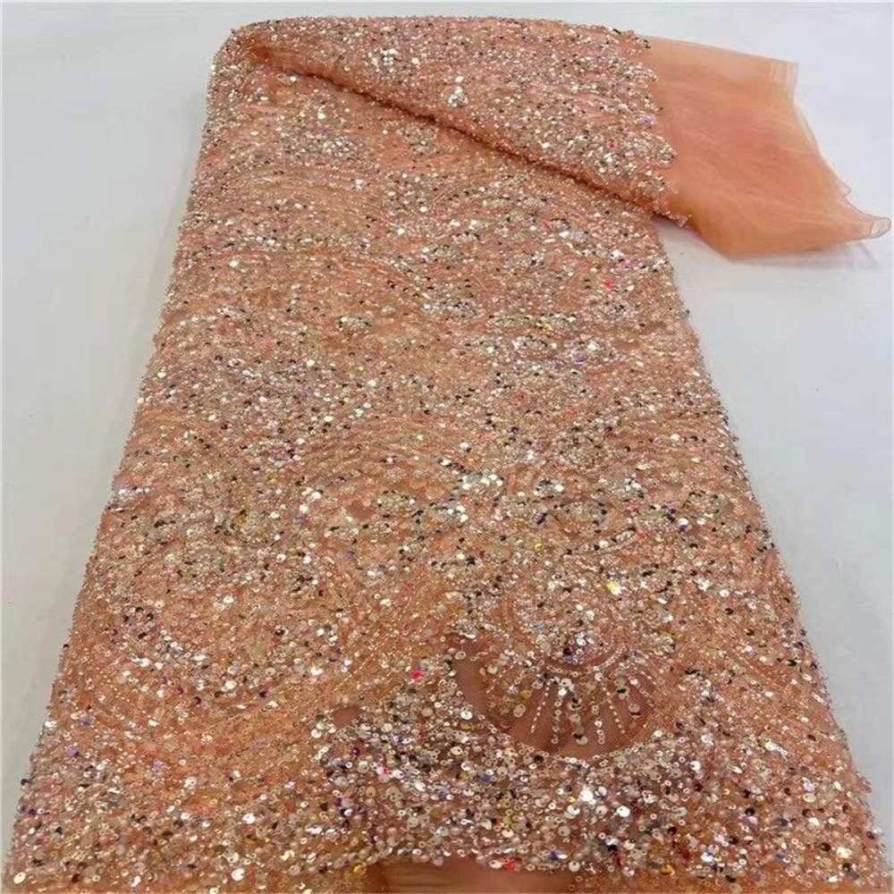 Beaded Tulle Fabric - 5 Yards | COD lil055