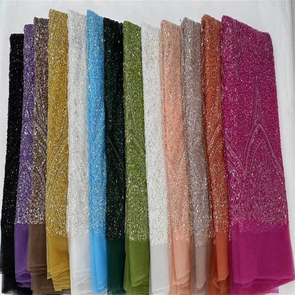 Beaded Tulle Fabric - 5 Yards | COD