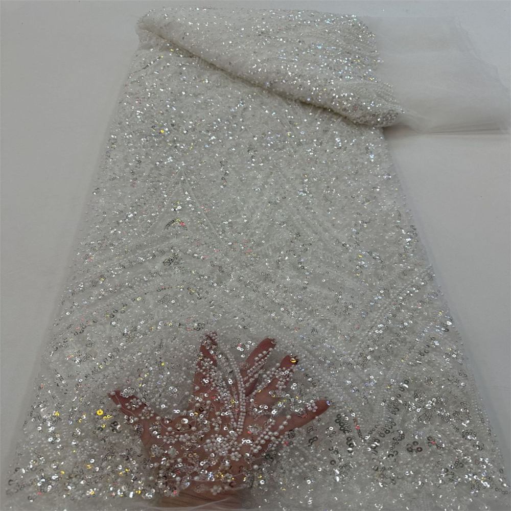 Beaded Tulle Fabric - 5 Yards | COD