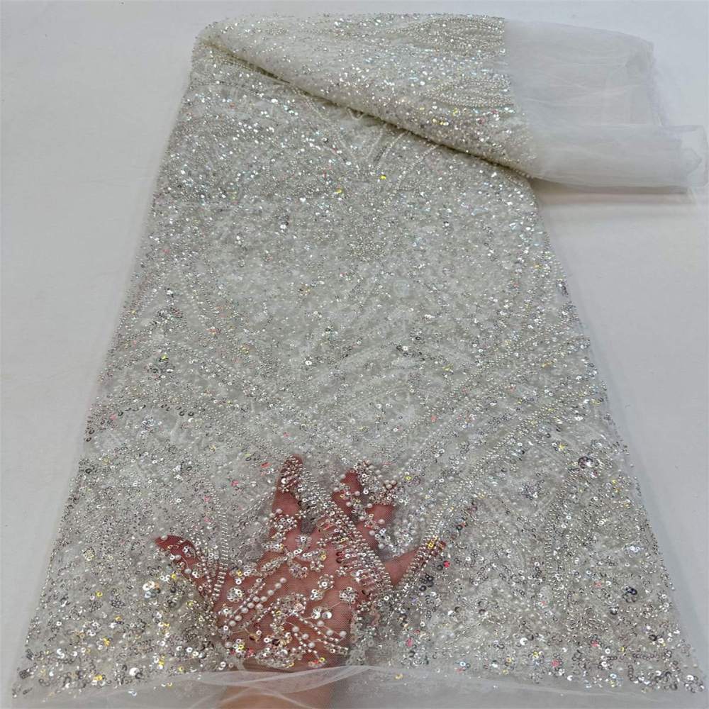 Beaded Tulle Fabric - 5 Yards | COD
