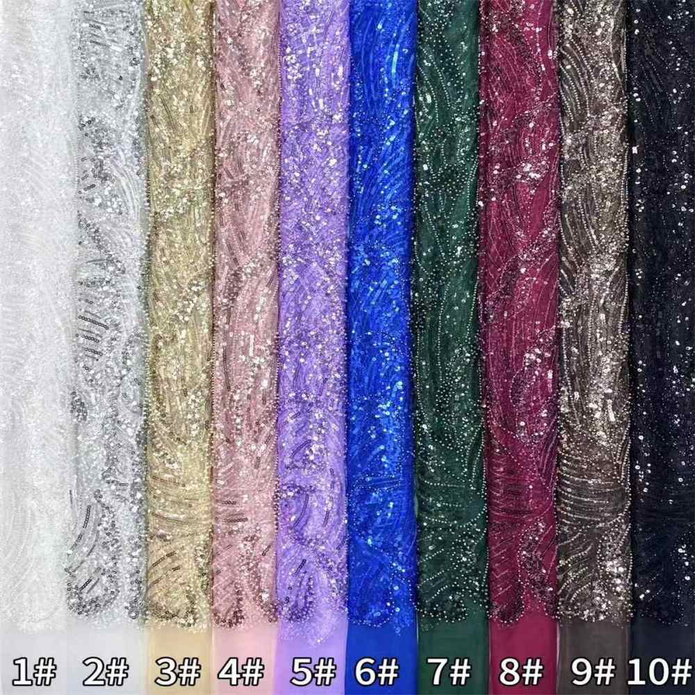 Beaded Tulle Fabric - 5 Yards | COD HN547
