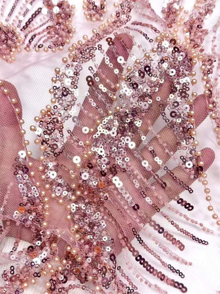 Beaded Tulle Fabric - 5 Yards | COD HN547