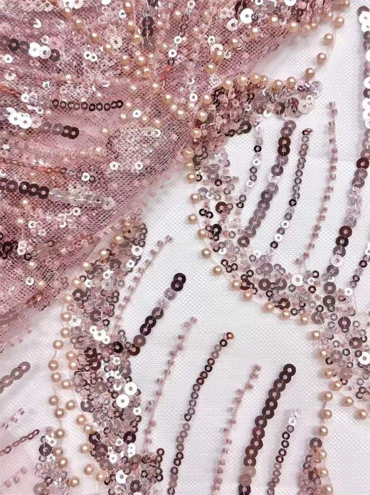 Beaded Tulle Fabric - 5 Yards | COD HN547