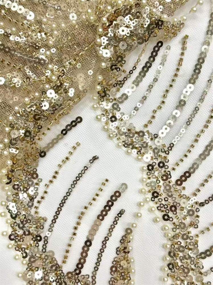Beaded Tulle Fabric - 5 Yards | COD HN547