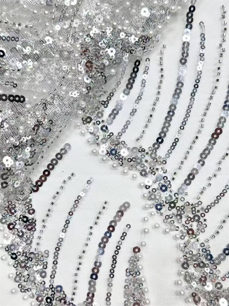 Beaded Tulle Fabric - 5 Yards | COD HN547