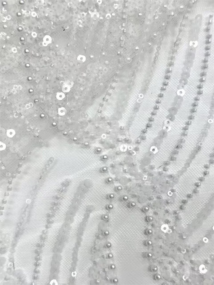 Beaded Tulle Fabric - 5 Yards | COD HN547